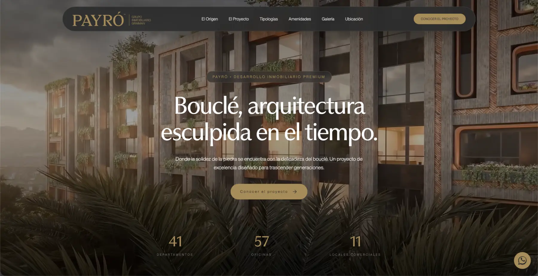 Vista previa del sitio inmobiliario Payró